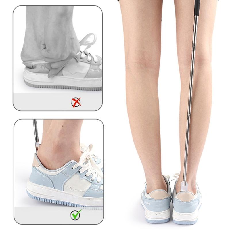 Telescopic Shoehorn Stainless Steel Shoehorn Folding Shoe Lifter Convenient Shoe Fitting Tool for Various Boots Shoe