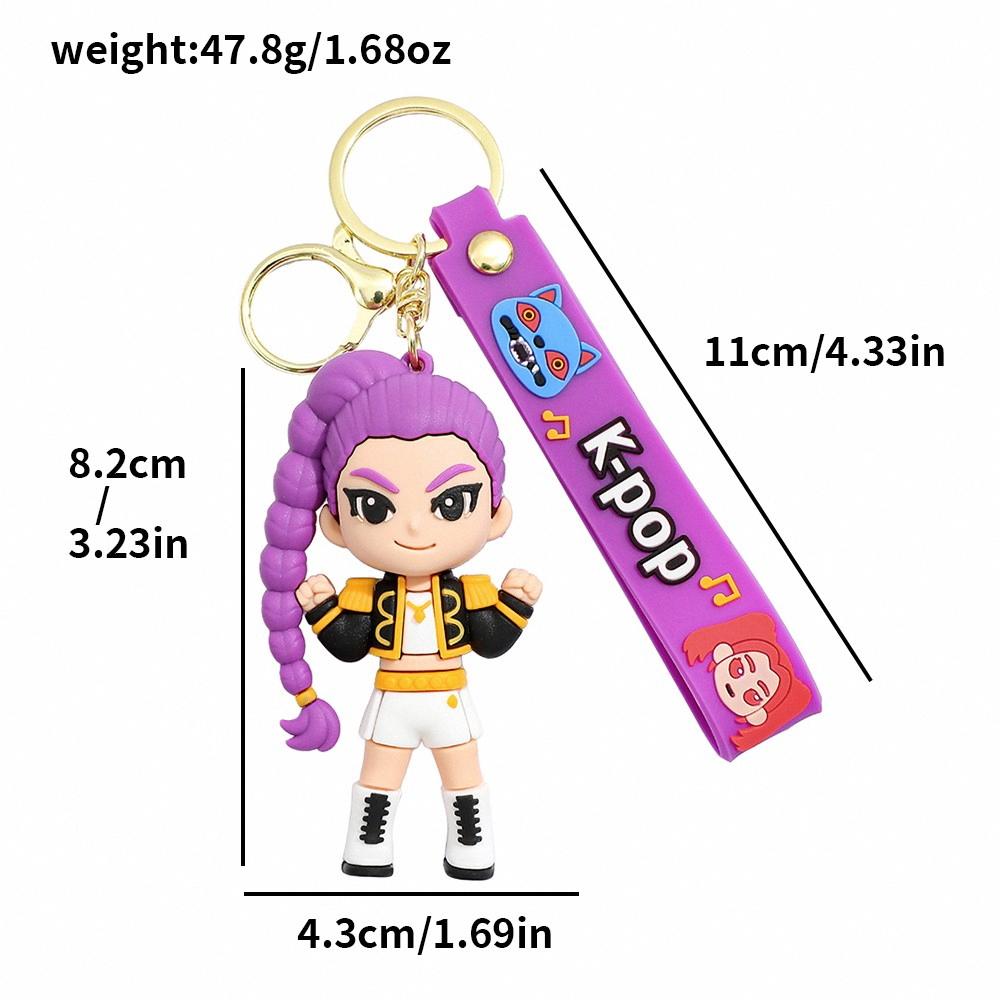 New KPOP Demon Team Keychain, Tiger Character PVC Figure Keychain, Cute Harajuku Style Key Ring for Kids & Fans Halloween