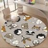 1pc Woodland Animals Office Round Area Rug, Under Office Chairs Bedroom Living Room Home Decor, Room Deco