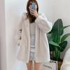 Women's Mid-Length Hooded Faux Mink Fur Coat - Slimming Korean Style Winter Fashion