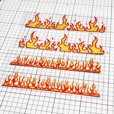 2PCS Flame Car Stickers Window Bumper Body Windshield Decoration Motorcycle Fuel Tank  Side Panels Vinyl Decals Car Accessories