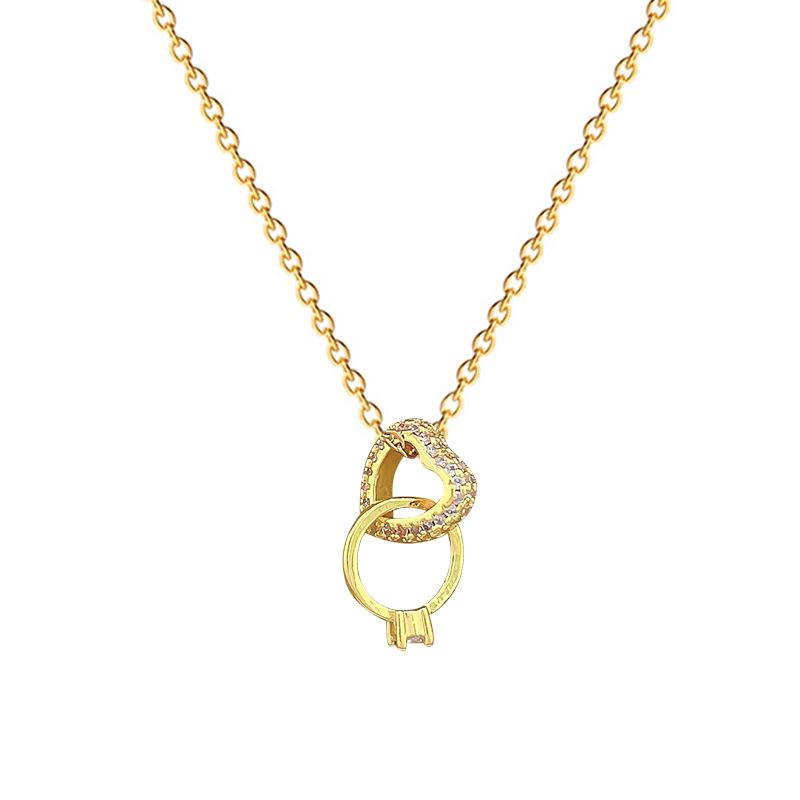 Love Ring Exquisite Light Luxury Temperament Gorgeous Full Diamond Necklace Female Versatile Collarbone Chain Titanium Steel Chain