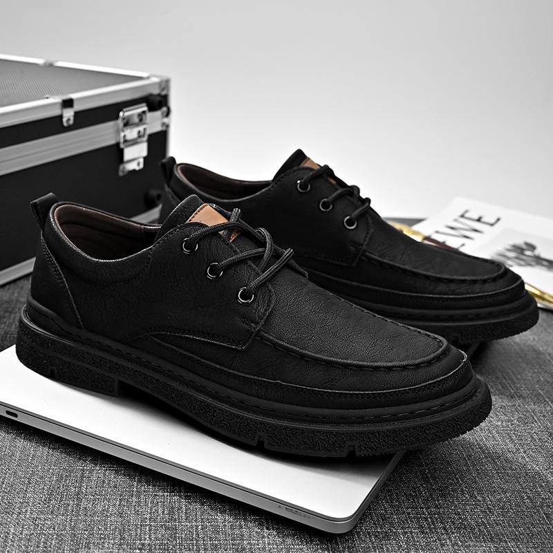 Fashion Men's Casual Shoes High Quality Designer Comfortable Business Office Walking Shoes Genuine Leather Vintage Outdoor Men Sneakers