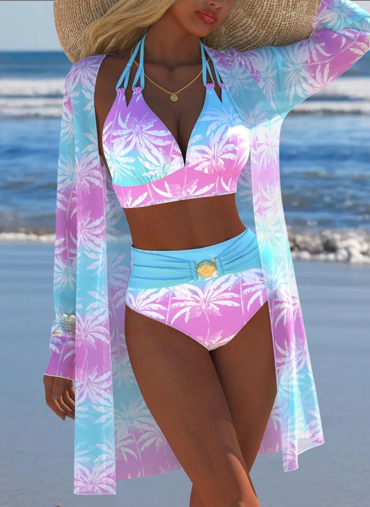 New Women Bikini Set 3 Piece Sexy Swimsuit Summer Beachwear Push Up Plus Size