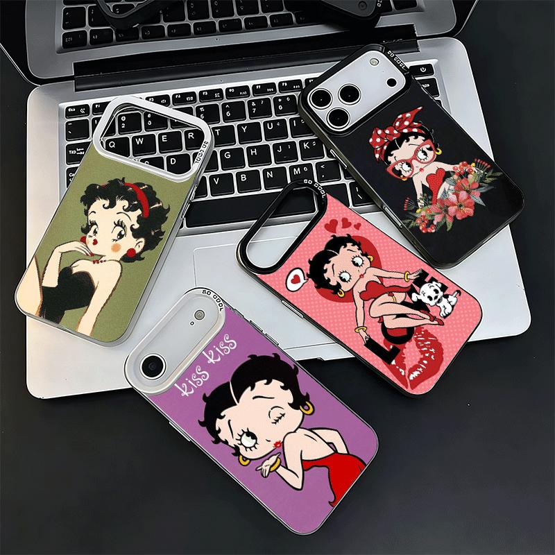B-Bettys B-Boops Girl Soft Phone Case for iPhone 15 16 17 Pro Max 17Air 16E 14 Plus 13 12 Mini Shockproof Cover Back Shell