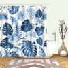 Watercolor Tropical Leaves Shower Curtain Waterproof Mildew Resistant Polyester Fabric With 12 Hooks Easy Installation For Bathr