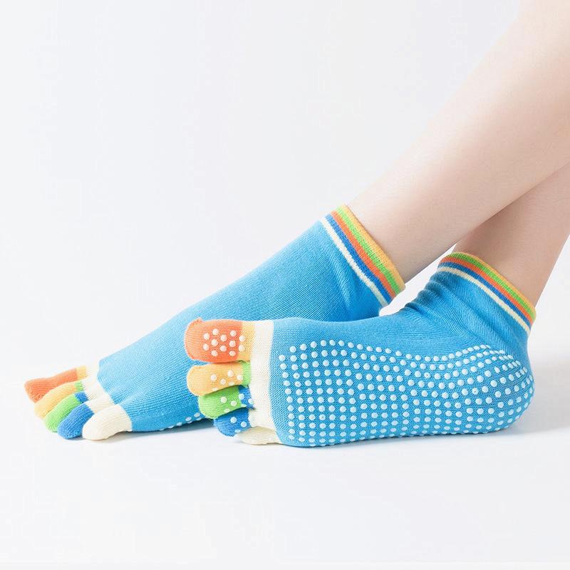 Finger Yoga Socks Non-slip Pilates Barre Grip Socks Toe Cotton Dance Sport Exercise