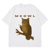 Meowl Cat Owl 90s Vintage Graphic Tshirt Unisex Unisex Aesthetic Trend T Shirts Shortsleeved Cotton Casual Hiphop Tshirts Top