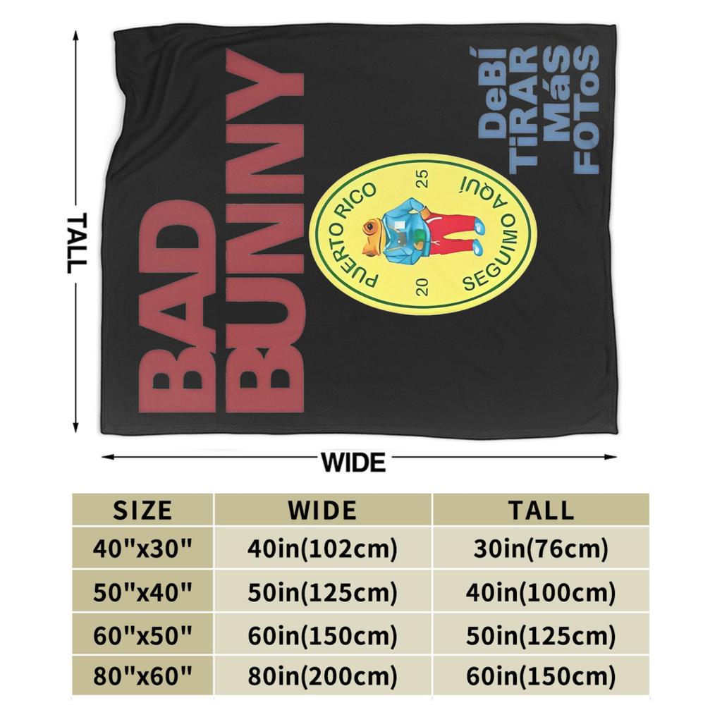 DTMF Debi Tirar Mas Fotos Fleece Blanket Bad Bunny Fashion Throw Blanket for Bed Sofa Couch Plush Thin Quilt,
