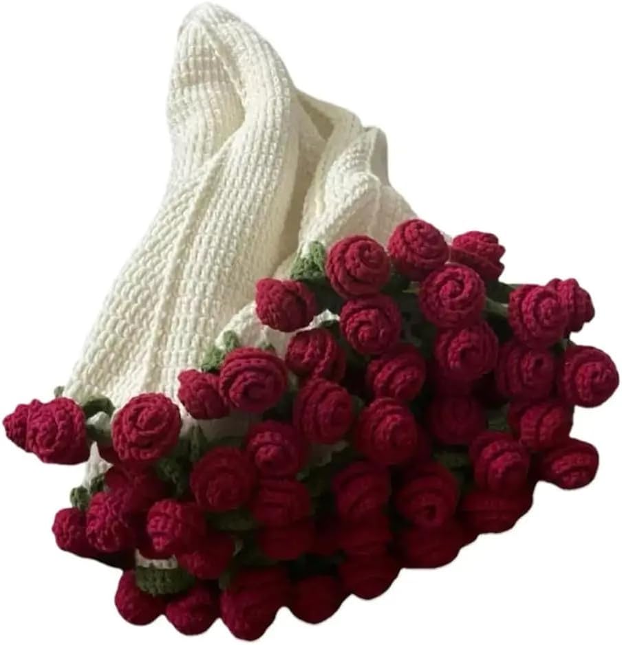 

Handcrafted Soft Foldable Rose Bouquet Blanket for Mother s Day, Beginner-Friendly Home & Wedding Throws Pack of 1