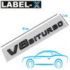 LABEL-X V8 Biturbo Skrift 3D Emblem Svart G63 S63 SL63 CL63 C63 CLS63 AMG