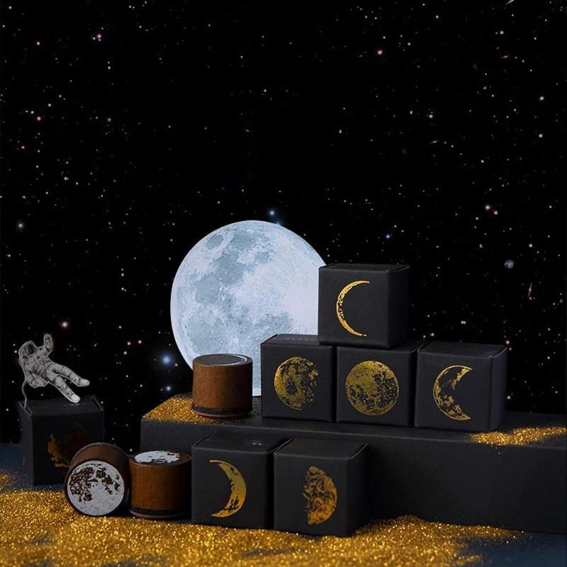 Vintage Moon Series Wood Stamp DIY Craft Wooden Rubber Stamps for Scrapbooking Stationery Scrapbooking Standard Stamp