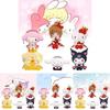 Cute Pvc Sanrio Collectible Figures Set With Kuromi Cinnamoroll Pudding Dog And Sakura Style