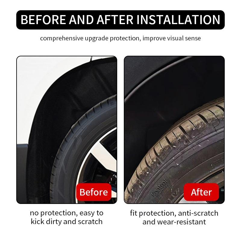 2Pcs Rear Fender For Skoda Karoq KAROQ 2016- PP Plastic Anti-slung Black Arc Screw Hole Design Tire Inner