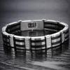 316L Stainless Steel Man Bracelet for Men Men's Silicone Bracelets & Bangles Fashion on Hand Chain Jewellery Adjustable Armband