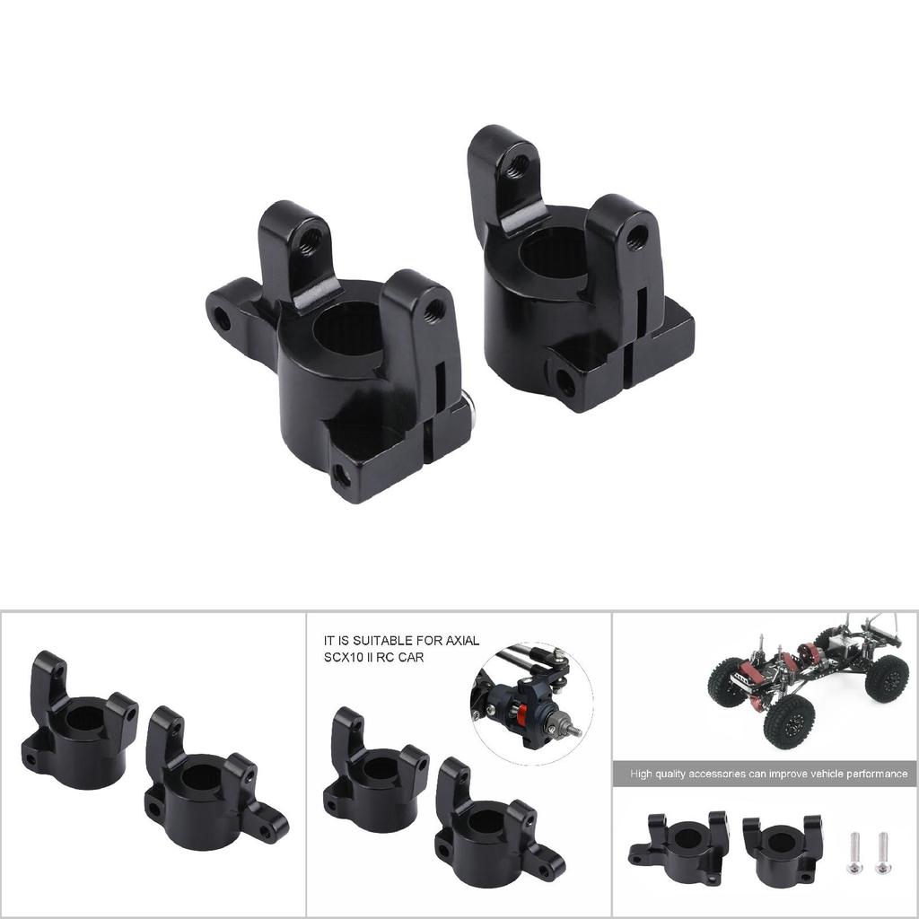 Metal Accessory Front C Hub Carrier Steering Knuckle for Axial SCX10 II RC Car (Black)