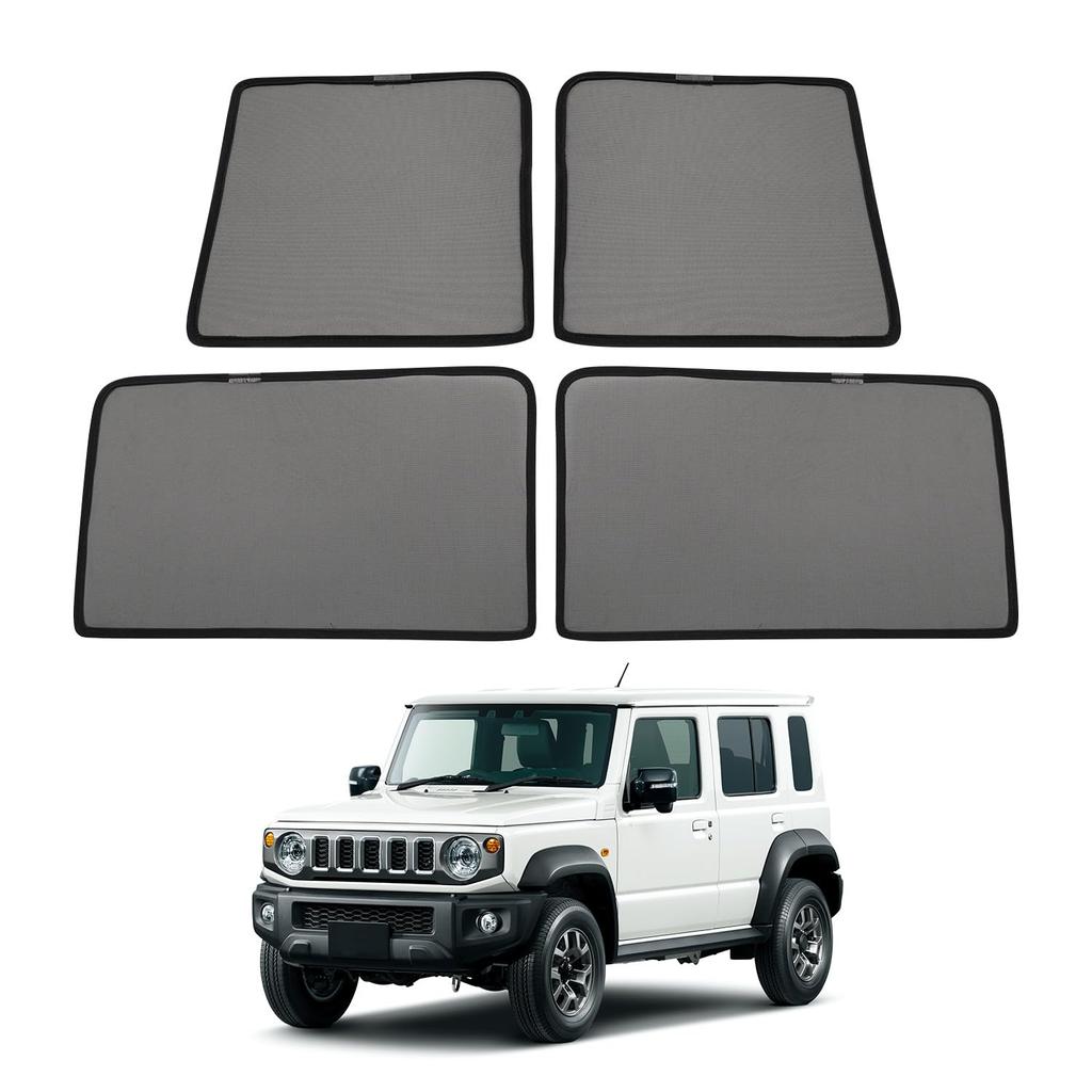 Cartist Mesh Curtains for Suzuki Jimny Nomad JC74 Car Sunshade with UV Magnetic Easy Light and Insulation Custom 4 Panels (JIMNY NOMADE/SIERRA,