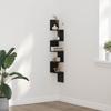 Corner Shelf in Black Oak Look 20 x 20 x 127.5 cm Engineered Wood