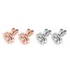 Rose Gold Moissanite Earrings for Women 925 Sterling Sliver 3mm Rose Flower Diamond Stud Earring Fine Jewelry Gift