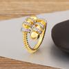 Nidin High Quality Creative Shiny Zircon Charm Open Rings Adjustable 4 Styles For Women Men Hip-Hop Style Finger Jewelry Gifts
