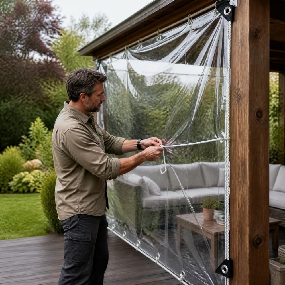 Waterproof Waterproof Tarpaulin Dust-proof Rainproof Cloth Transparent Rain Cover Plant Protection
