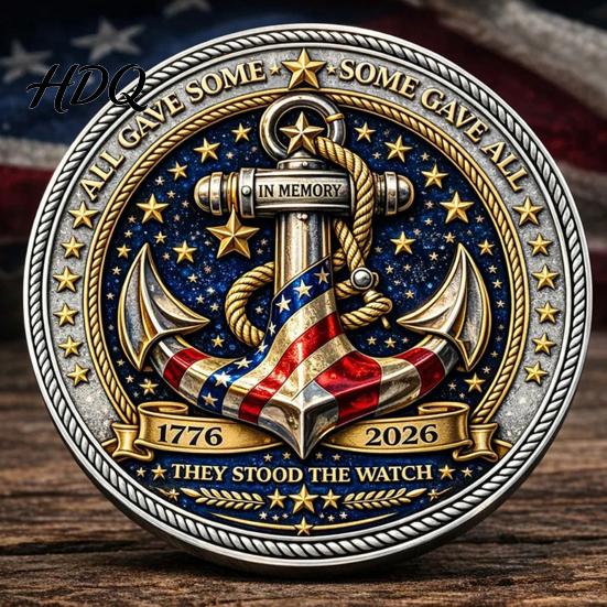 Collectible Challenge Coin Guardians of The Sea Coin They Stood Watch Souvenir Decoration Double-sided Engraved Gift for Navy Veteran Decorative