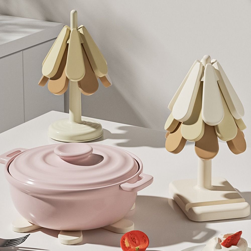 Heat Resistant Silicone Cup Mat Foldable Kitchen Trivets Safe Coffee Mug Pad  Hot Dishes