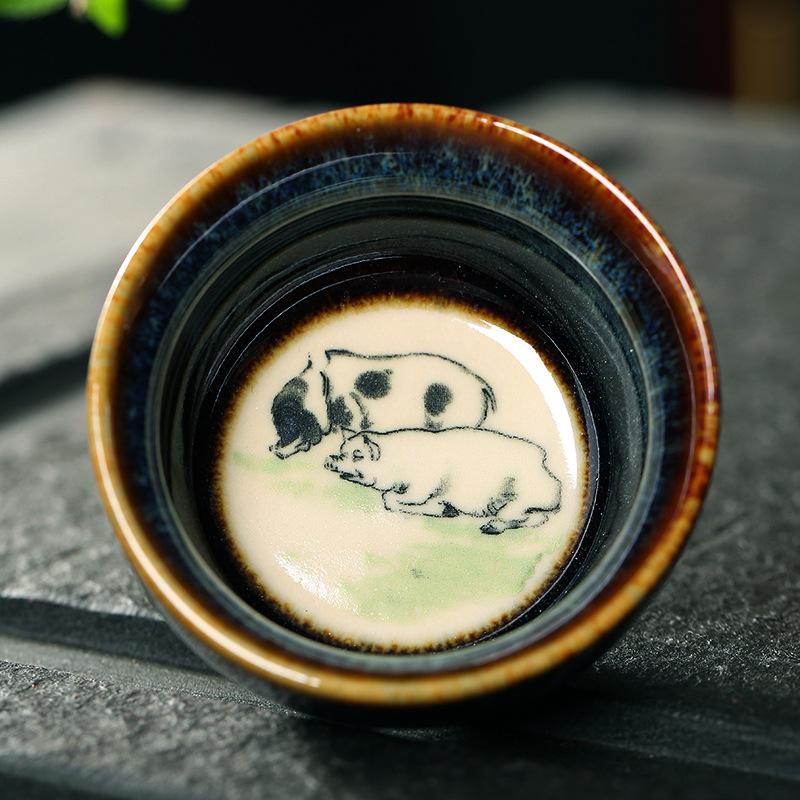 

Китайская Ретро Керамическая Чашка для Чая с Изменением Глазури Зодиакальные Бутики Мастерская Чашка для Чая Домашний Чайный Сервиз Посуда для Напитков Чайная Посуда Аксессуары Новинка
