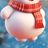 Christmas Ornament 2D Cartoon Snowman Shape Hanging Decoration with Lanyard Festive Atmosphere Christmas Decor