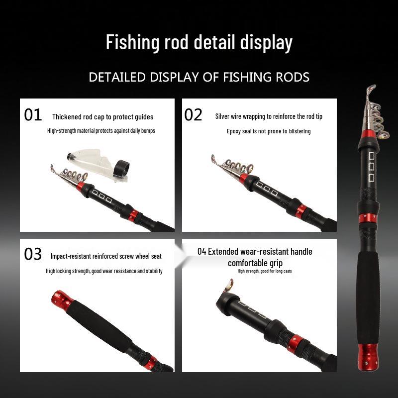 Compact Carbon Sea Fishing Rod: Ultra Short Section for Rock and Boat Fishing, Ideal for Small Casting and Throwing