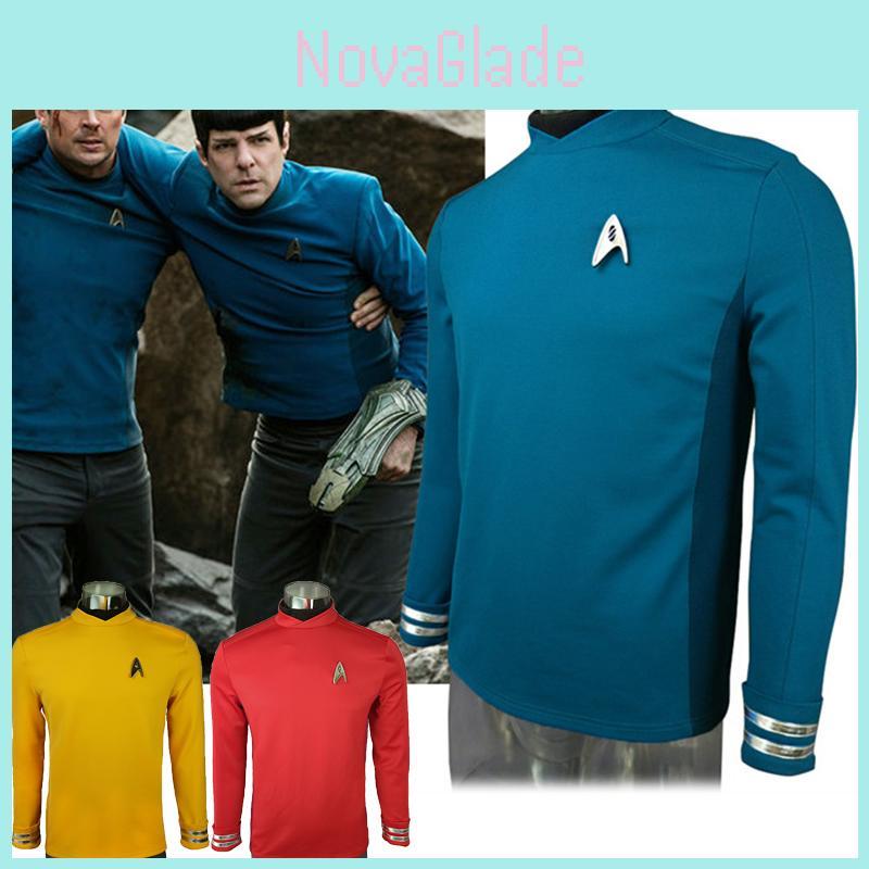 Star Trek Beyond Shirt Spock Cosplay Costume Top With Colorful Badge Design