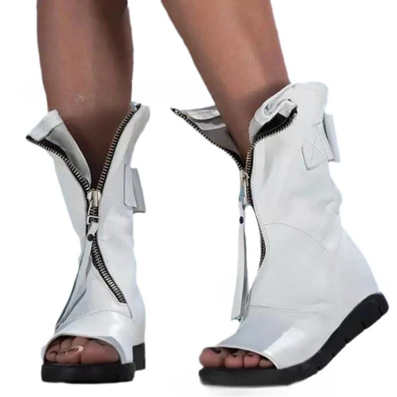 2025 Spring Autumn New Womens Sandals Simple Comfort Women Shoe Versatile Light Womens Single Boots Casual Women's Leather Shoes