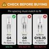 12V 20W AC DC 12V 20W Dual Pin Warm Clear Bright White Landscape Desk Light Bulb Replacement JC G4 2-Pin Base Halogen Kitchen Table Pendant Lamp T3