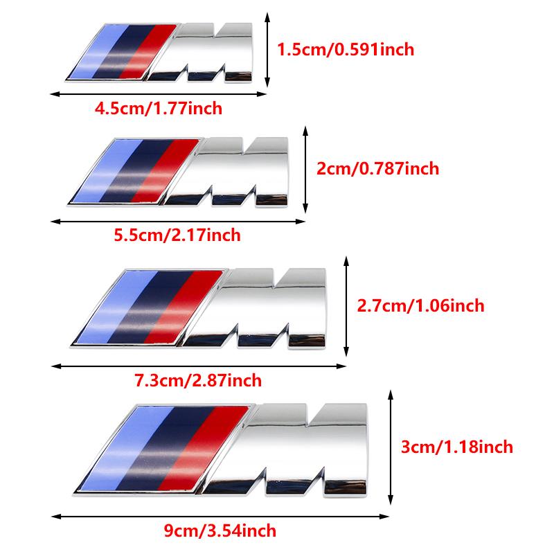 ABS Car Fender Side Emblem Rear Trunk Badge M Logo Sticker For BMW M3 M5 VB21 M6 X2 X3 F30 F20 E34 E90 X6 E46 G20 E36 G30 Accessories