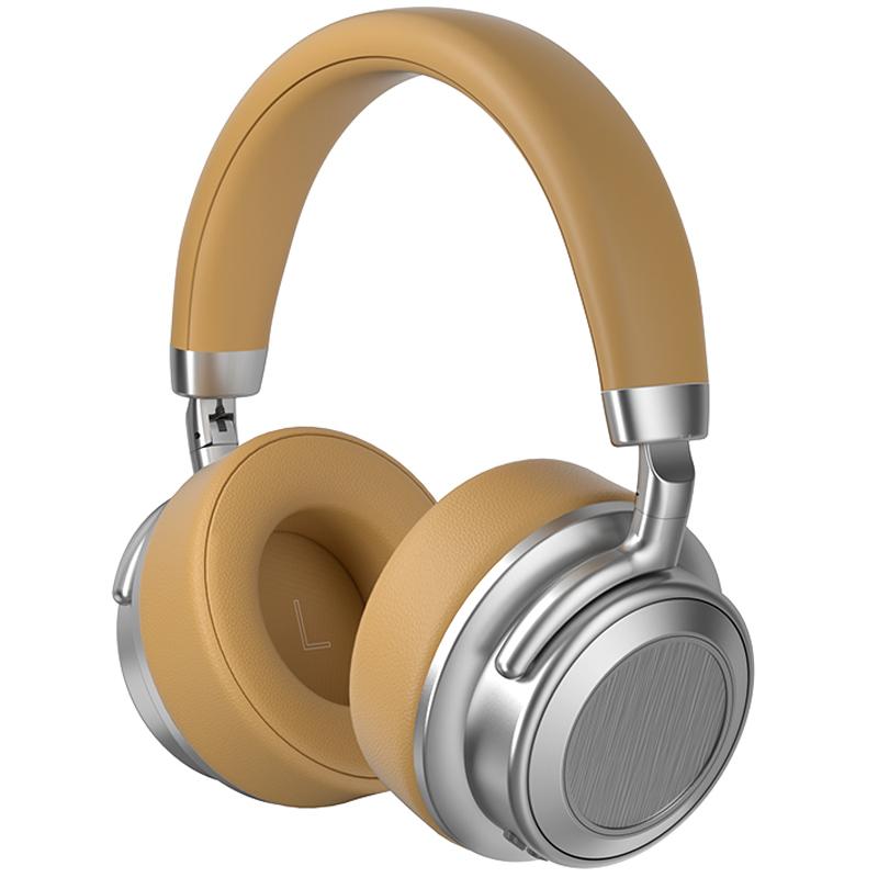 

CR-9 Metal Retro Over-Ear Wireless Headset Bluetooth-compatible 5.4 HiFi Music Gaming Headphone Silver+Brown