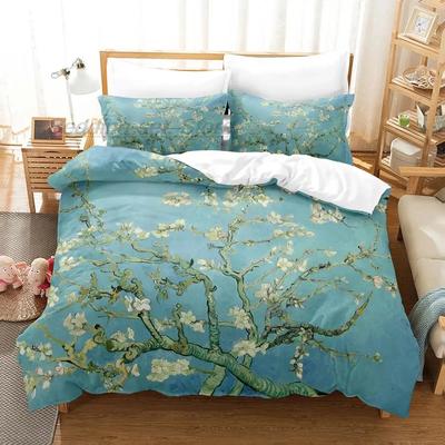 Van Gogh Bettwäsche-Set Einzelbett Doppelbett Queen-Size King-Size Bettset mit Kissenbezug Aldult Kinderzimmer Bettbezug-Sets 3D Retro Klassisch
