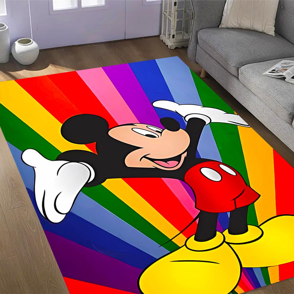 Mickey Mouse Adventure Disney Cartoon Theme Anti-Slip Rug - Polyester, Home Decor, Suitable for Bedrooms, Living Rooms, Doorways, and Studios
