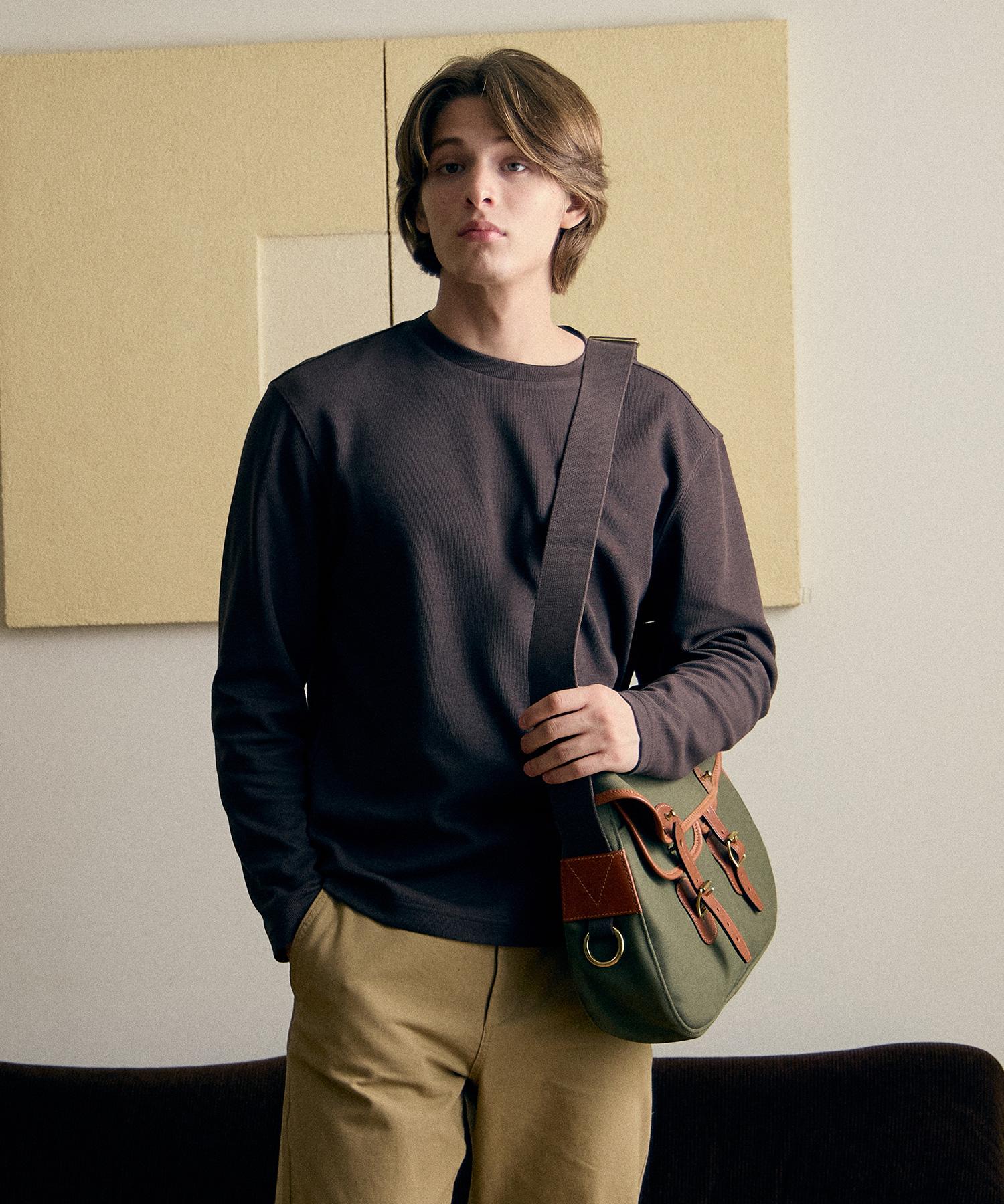 Basic House Knit-Like Round Neck Long Sleeve T-Shirt Brown Lzts6105 105