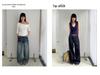 Yuyi 2026 Spring Women's Rivet Tie-Dye Wide-Leg Jeans