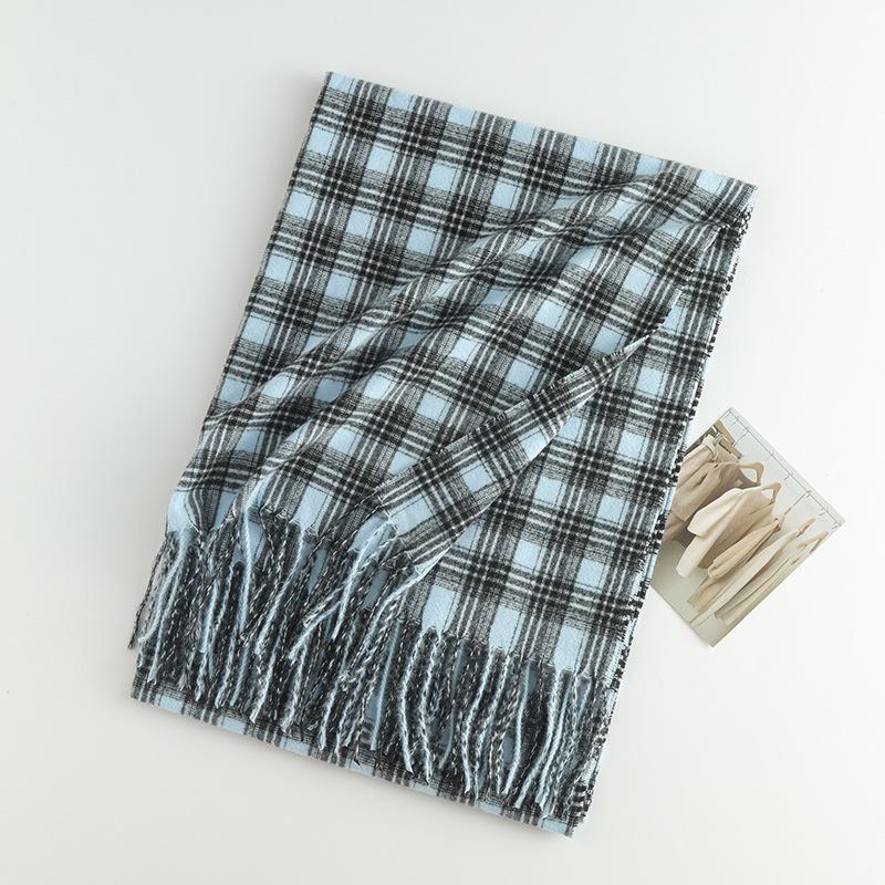 Damen High-End 2025 Karoschal: Imitation Kaschmir, Koreanischer Stil, Vielseitiger Herbst/Winter Warmer Nackenwärmer Schal.