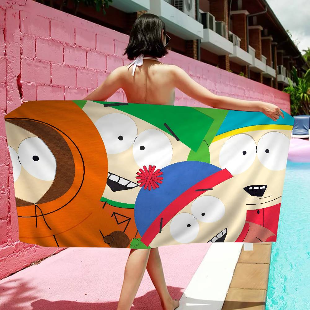 South Cartoon Parke Beach Towel Colorful Bath Towels For Girl Microfiber Quick Dry Sand Free Beach Yoga Spa Gym Pool