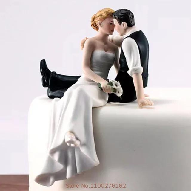 Topper divertenti per torta nuziale Bambole Romantici Sposi Figure Stand Topper Decorazioni Forniture Sposarsi Statuetta in Resina