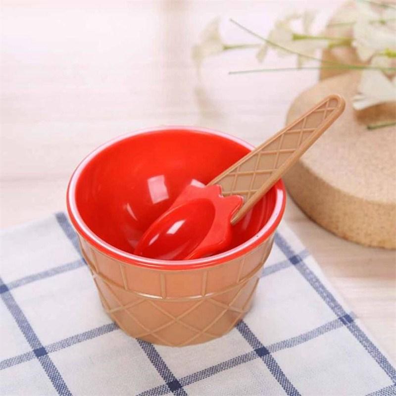 Set Durable Spoon Bowl Gifts Icecream Bowl Spoon Lovely Dessert DIY Ice Cream Bowl Ice Cream Tools