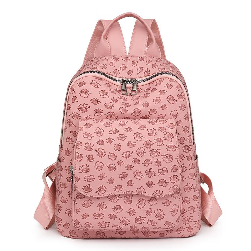 Женская сумка новая высококачественная печатная сумка-рюкзак большая вместимость студенческая сумка для прогулок дорожная сумка-рюкзак розовый