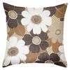 Floral Patterned Pillow Covers Set Of 4 In Brown And White Polyester Pillowcase, Sofa Decorative Cushion Cov Headboard Pillow