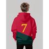 Boys' 3D Printed Casual Hoodie - Long Sleeve Hoodie, "Size 7" Design, Red Green Blocks