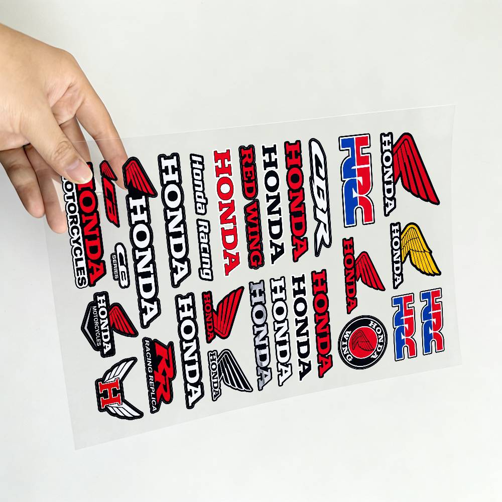 AAADL1 FOR HONDA HRC H WING Waterproof Reflective Motorbike Stickers Easy Peel Removable Decals for Motorcycle Car