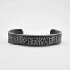 Viking Totem Letters Cuff Bracelet Norse Mythology Antique Black Stainless Steel Bangle Jewelry for Men