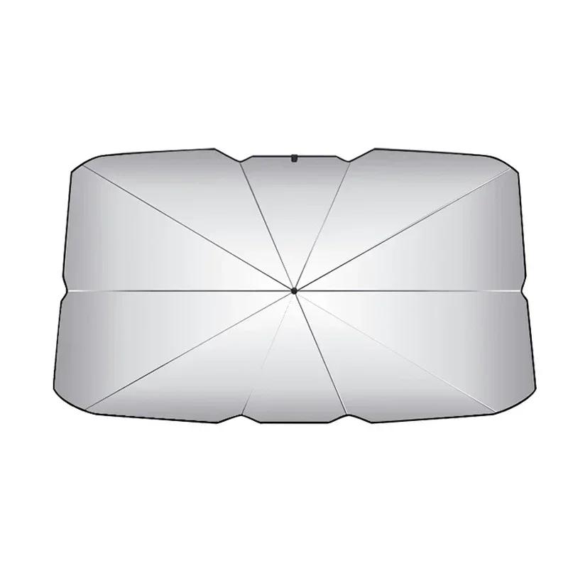 Sunshade Umbrella Type Car Windshield Sun Shade for Car Summer Sun Protection Heat Insulation Cloth for Car Front Shading Tesle