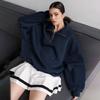 GMXIA Collar Sweatshirt Autumn and Winter Women's Unisex Style Fashion Street Trend Loose Lapel Zip Sweatshirt